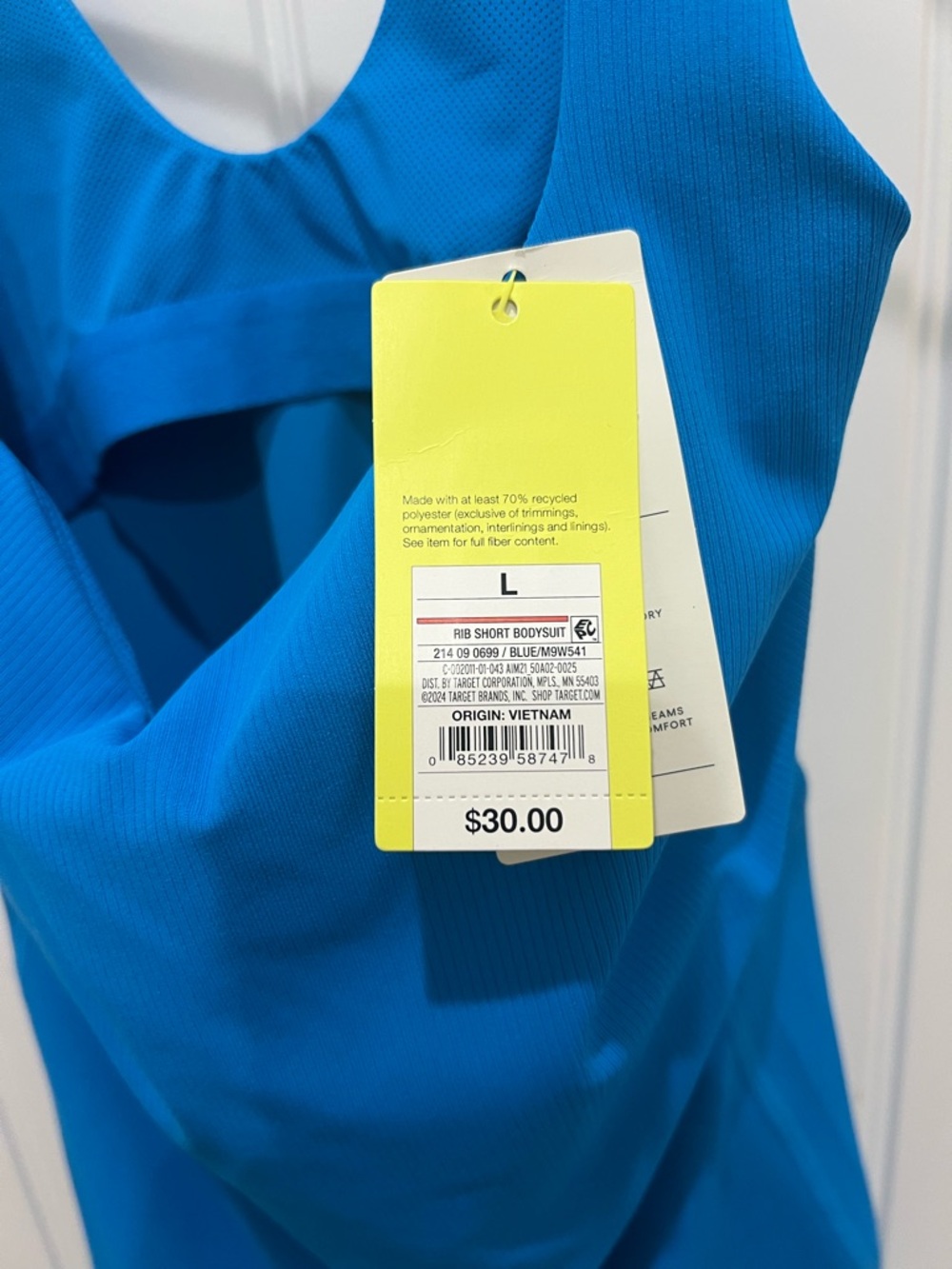 all in motion Electric Blue Athletic Tank Romper - Picture 7 of 7